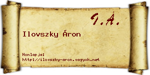Ilovszky Áron névjegykártya