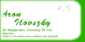 aron ilovszky business card